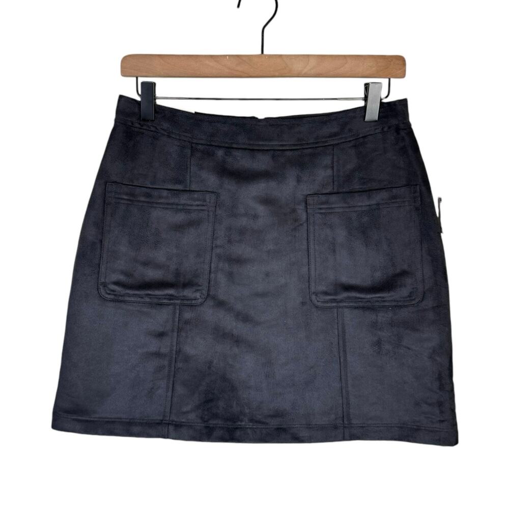Old Navy NWT Black Faux Suede Utility A-line Mini Skirt - Picture 2 of 9